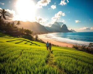 Vakantie op Bali met rijstvelden en stranden