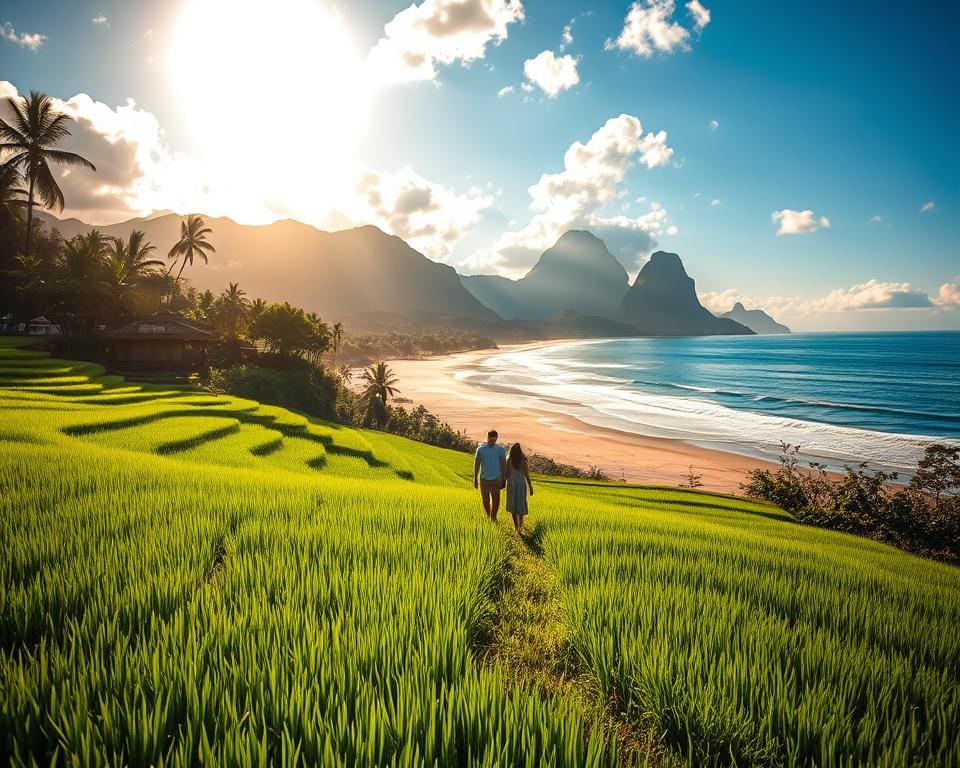 Vakantie op Bali met rijstvelden en stranden