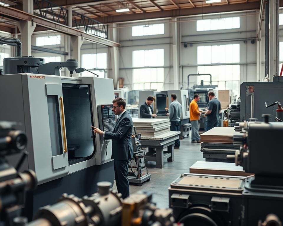 Werken met industriële machines