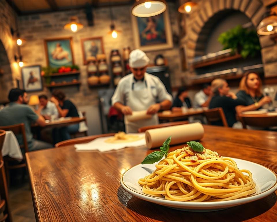 Wat maakt een Italiaans restaurant met verse pasta populair?