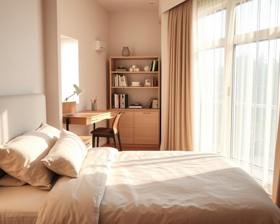 kleine logeerkamer inrichten