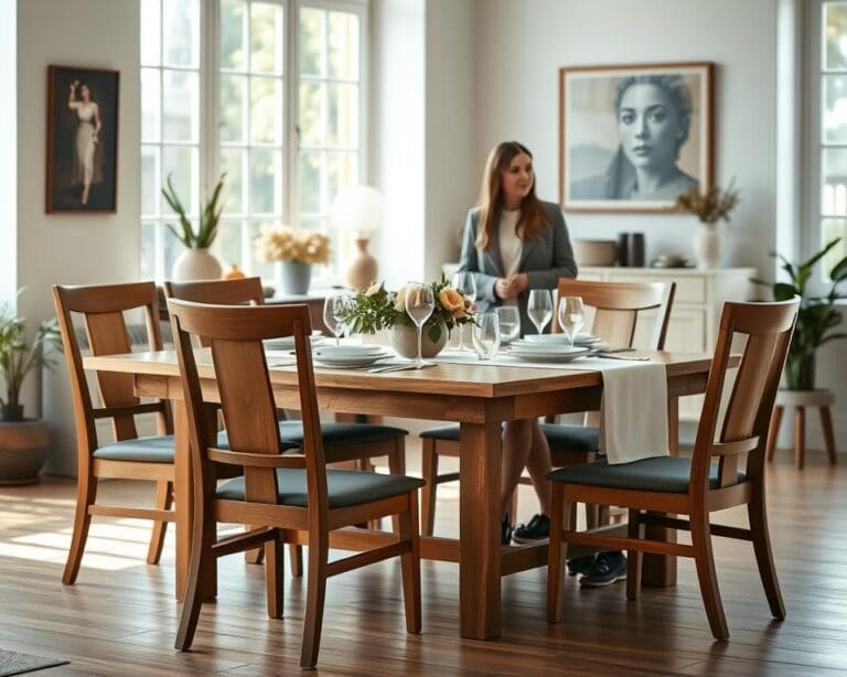eettafel met stoelen