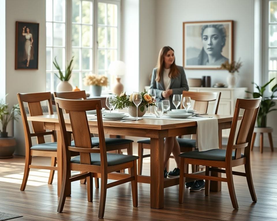 eettafel met stoelen